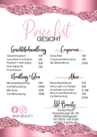 Preisliste Kosmetik